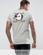 Majestic Nhl Mighty Ducks Longline T-shirt In Gray - Gray