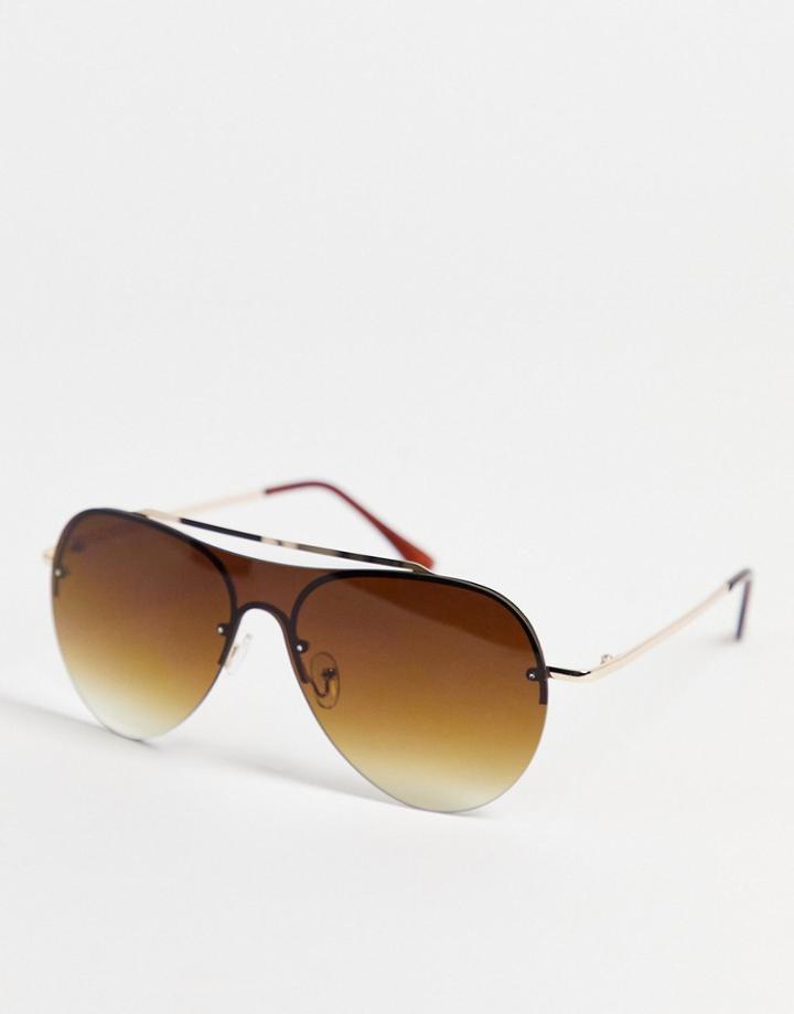 Aj Morgan Futurama Aviator Style Sunglasses-brown