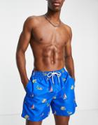 Polo Ralph Lauren Traveler Sailing Print Swim Shorts In Blue