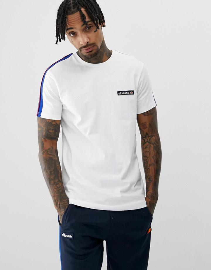 Ellesse Pianto T-shirt With Sleeve Stripe In White - White