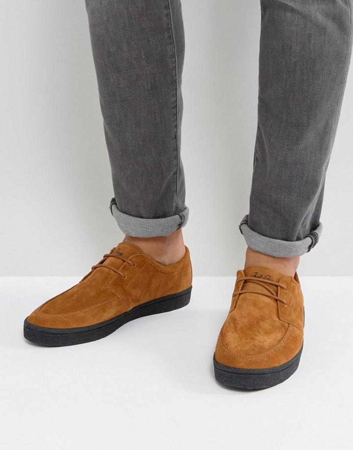 Fred Perry Shields Suede Crepe Sneakers In Tan - Tan