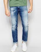 Replay Jeans Anbass Slim Fit Stretch Broken Edge Extreme Distressed Mid Wash - Mid Distress Wash