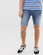 Hollister Skinny Fit Denim Shorts In Medium Wash - Blue