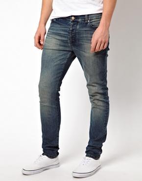 Asos Skinny Jeans In Mid Wash - Blue