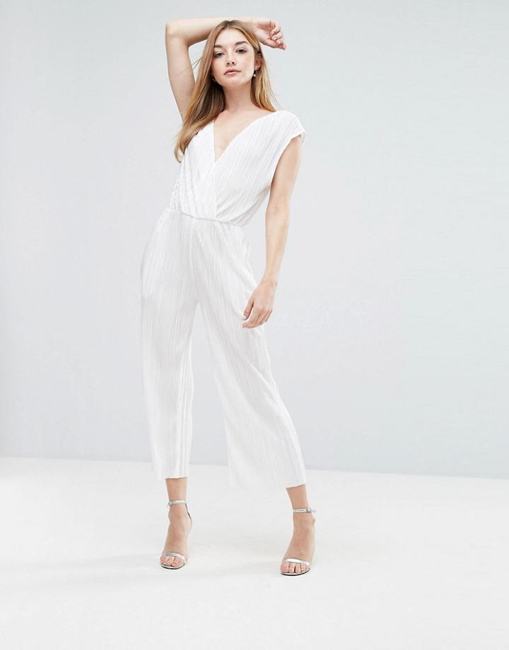 Oh My Love Pleat Wrap Jumpsuit - Cream