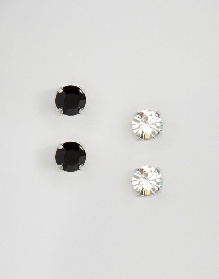 Krystal London Swarovski Crystal Pack Of Two Studs - Silver