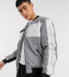 Pull & Bear Nasa Bomber Jacket In Gray-grey