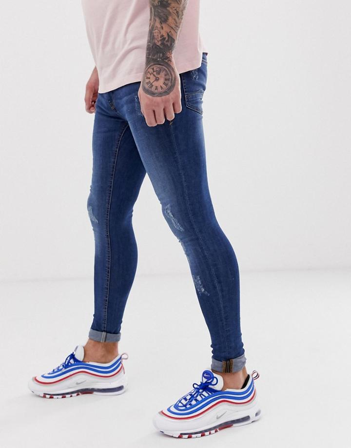 Blend Flurry Extreme Skinny Fit Jeans In Stonewash Blue - Blue