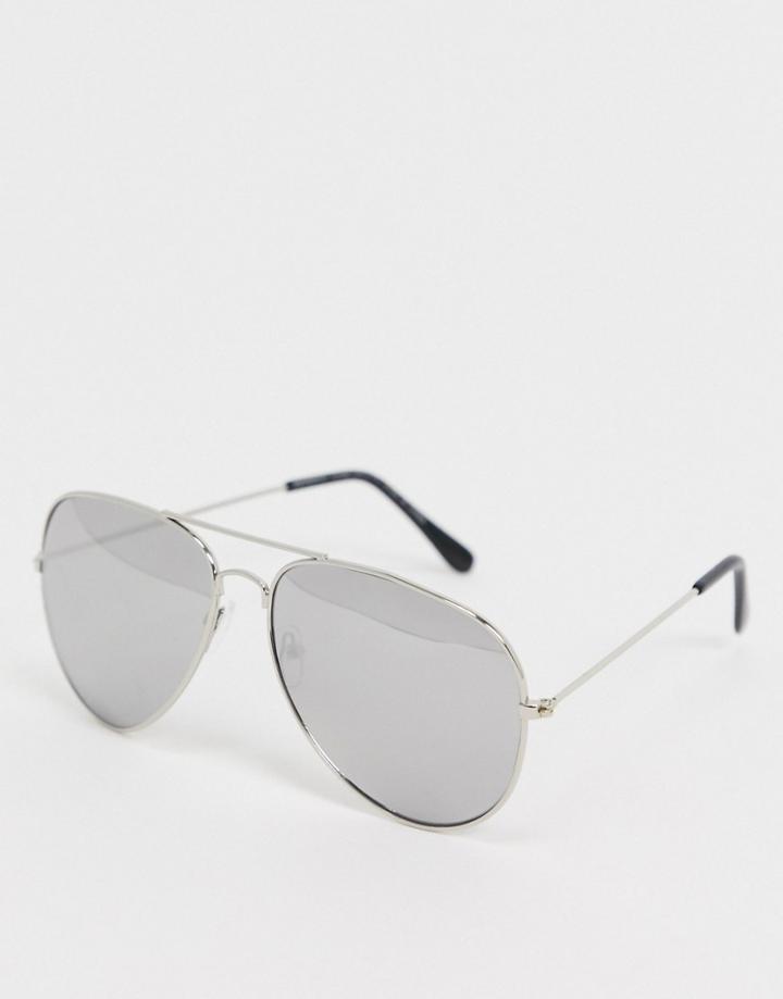 Svnx Aviator Sunglasses In Silver