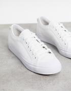 Adidas Originals Nizza Trefoil Sneakers In Triple White