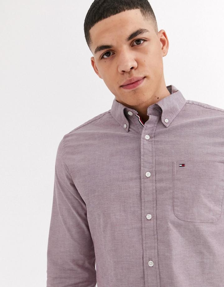 Tommy Hilfiger Stanley Custom Fit Oxford Shirt In Red/blue