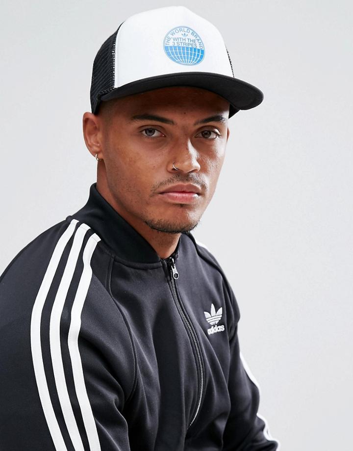 Adidas Originals Heritage Trucker Cap In White - White
