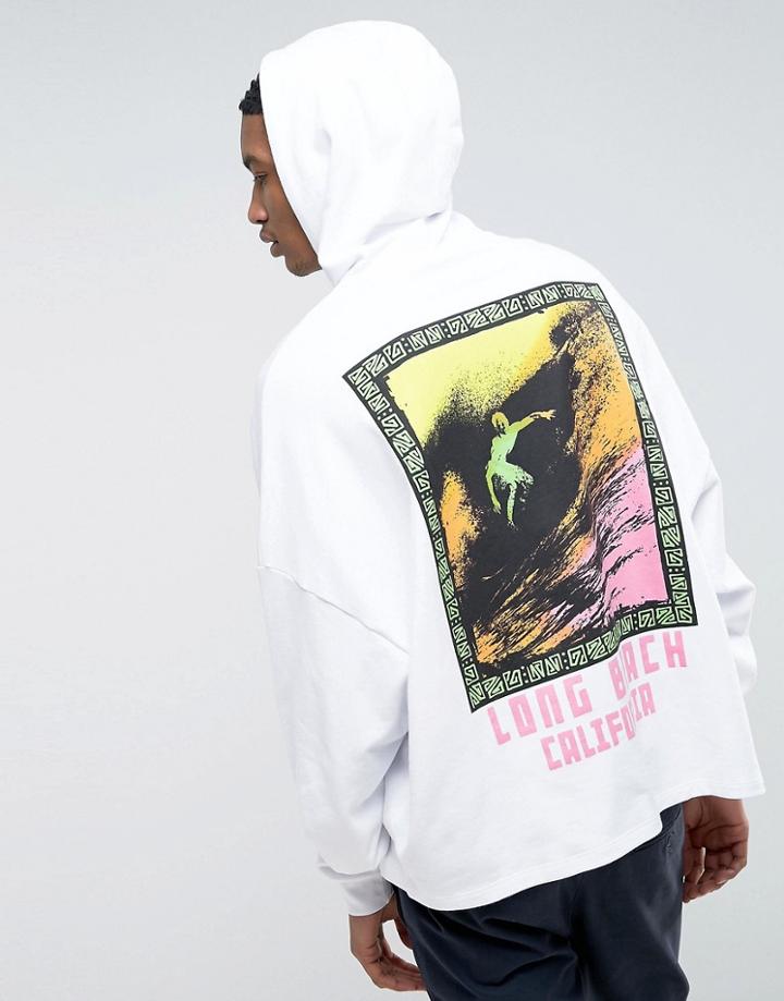 Asos Extreme Oversized Hoodie With Back Print - White