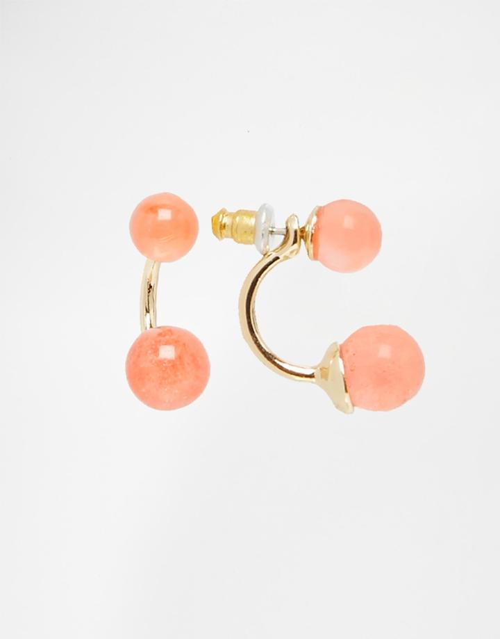 Asos Stone Swing Earrings - Pink