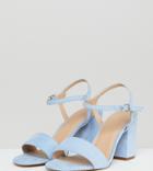 Asos Design Winter Extra Wide Fit Heeled Sandals - Blue