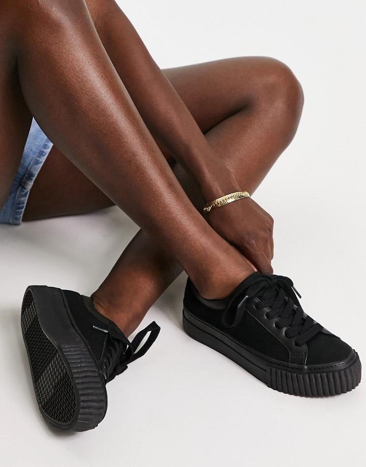 Asos Design Diego Canvas Sneakers In Black