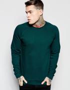 Asos Sweatshirt In Deep Green - Deep Green