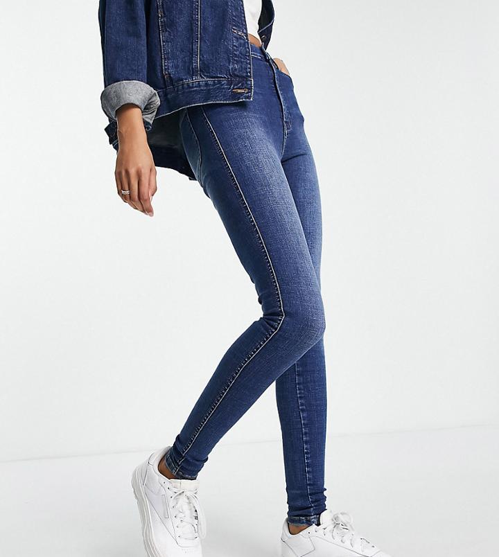 Dr Denim Tall Moxy Super Skinny High Rise Jeans In Dark Wash-blue