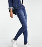 Dr Denim Tall Moxy Super Skinny High Rise Jeans In Dark Wash-blue