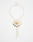 Asos Lotus Flower Necklace - Cream