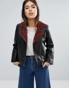 Wood Wood Real Leather Aviator Jacki Jacket - Brown