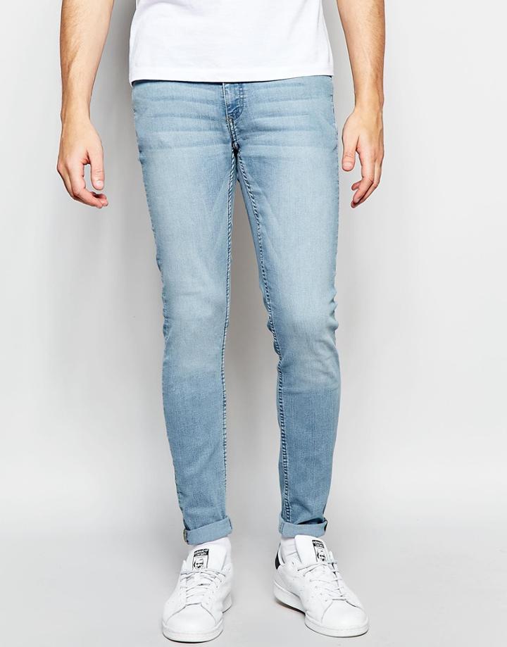 Cheap Monday Jeans Him Spray Stretch Super Skinny Fit Stone Bleach Wash - Stone Bleach