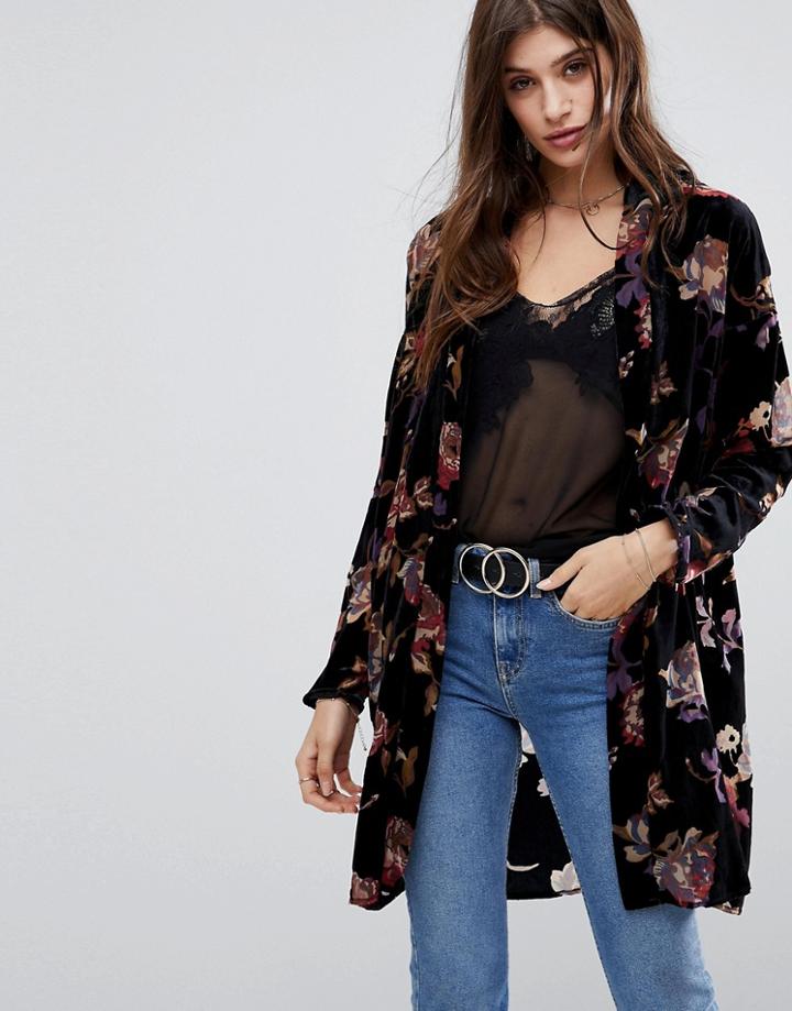 Vero Moda Bold Floral Duster Coat - Multi