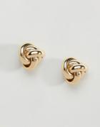 Asos Chunky Knot Stud Earrings - Gold