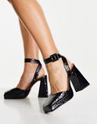 Topshop Fara Two Part Platform Shoes In Black