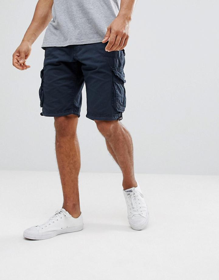 Brave Soul Basic Cargo Shorts - Navy