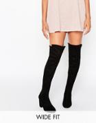 Asos Kew Wide Fit Over The Knee Boots - Black