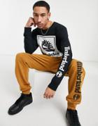 Timberland Yc Stack Logo Long Sleeve T-shirt In Black