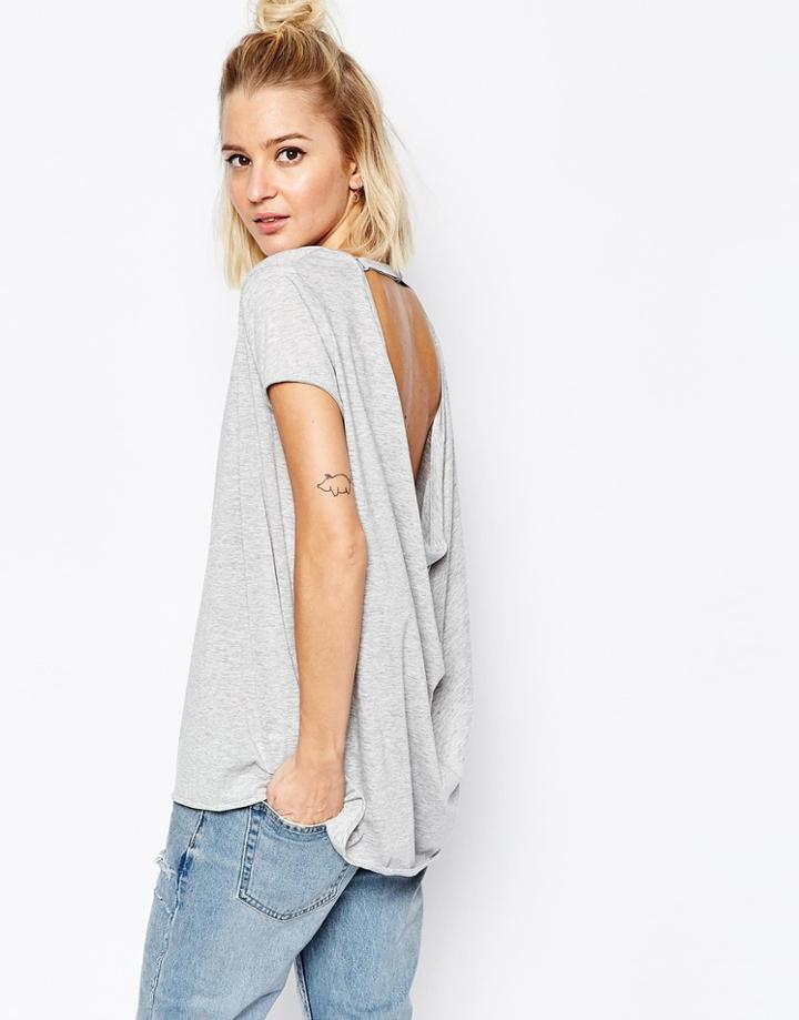 Cheap Monday Drape Back T-shirt - Gray