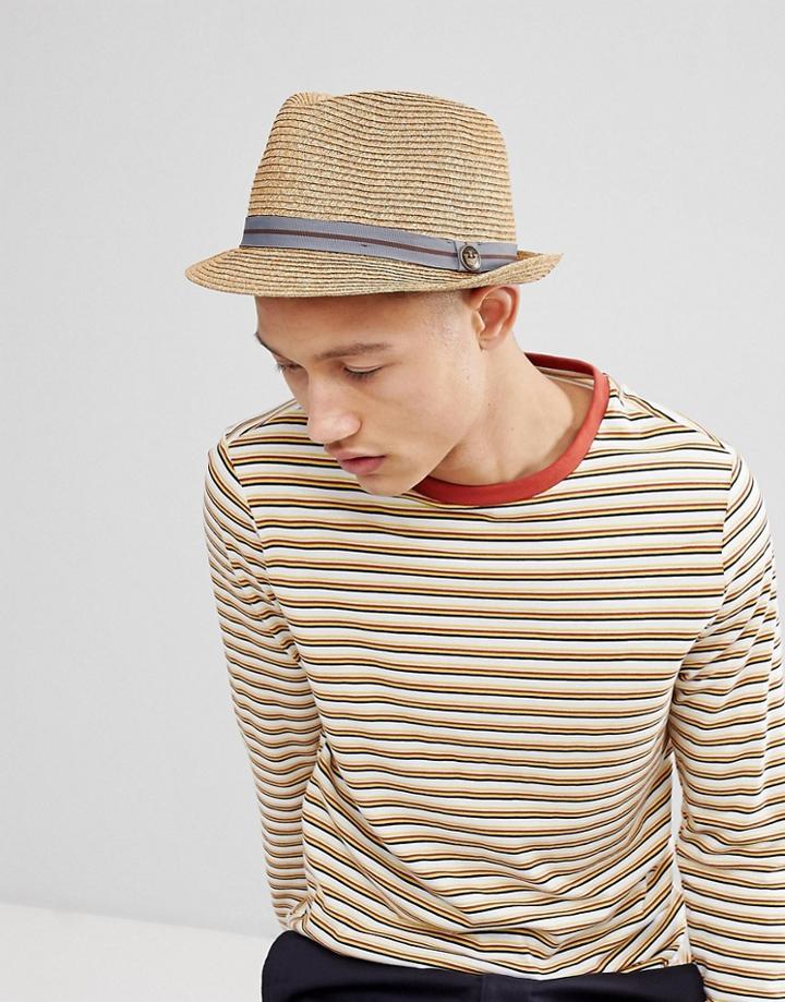 Goorin Keep It Real Straw Trilby Hat - Beige