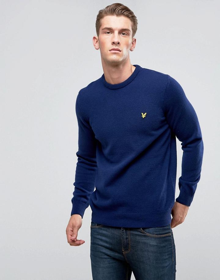 Lyle & Scott Premium Lambswool Sweater Navy - Navy
