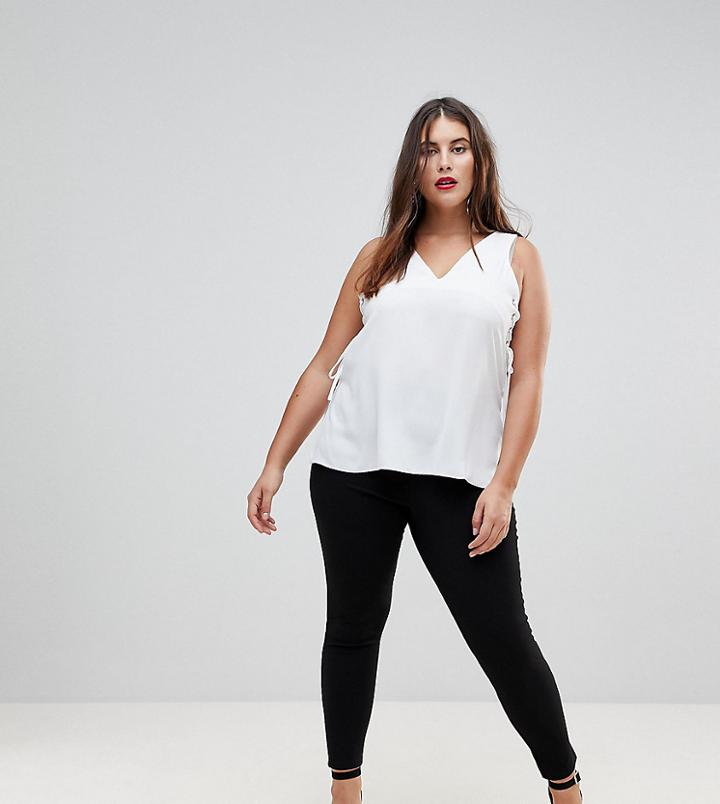 Missguided Plus High Waist Pants - Black