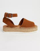 Asos Design Jacoba Suede Flatform Espadrilles In Tan