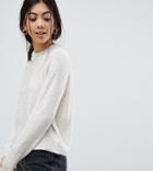 Asos Petite Sweater In Fluffy Yarn With Crew Neck - Beige