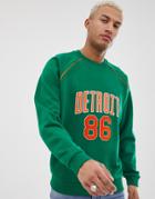 Asos Design Sweatshirt With City Print In Green