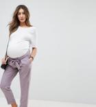 Asos Maternity Woven Peg Pants With Obi Tie - Gray