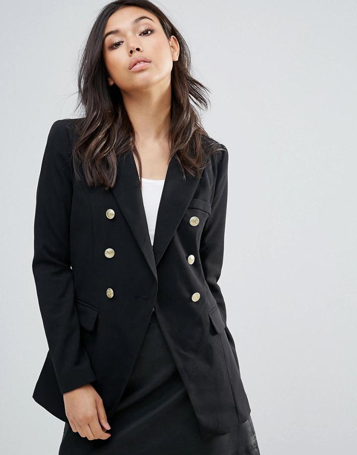 Y.a.s Petra Double Breasted Blazer - Black