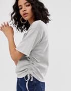Asos White Ruched Side Detail T-shirt-gray