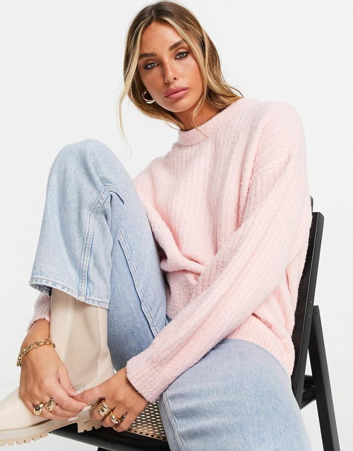 & Other Stories Organic Cotton Blend Ribbed Boucle Sweater In Pink