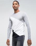 D-struct Contrast Long Sleeve Top - Gray