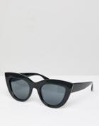 Monki Cateye Sunglasses In Black - Black