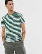 Jack & Jones Core Stripe T-shirt In Green - Green