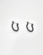 Asos Hoop Earrings In Rubberised Black - Black