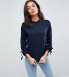 Vero Moda Tall Ruched Sleeve Sweatshirt - Blue