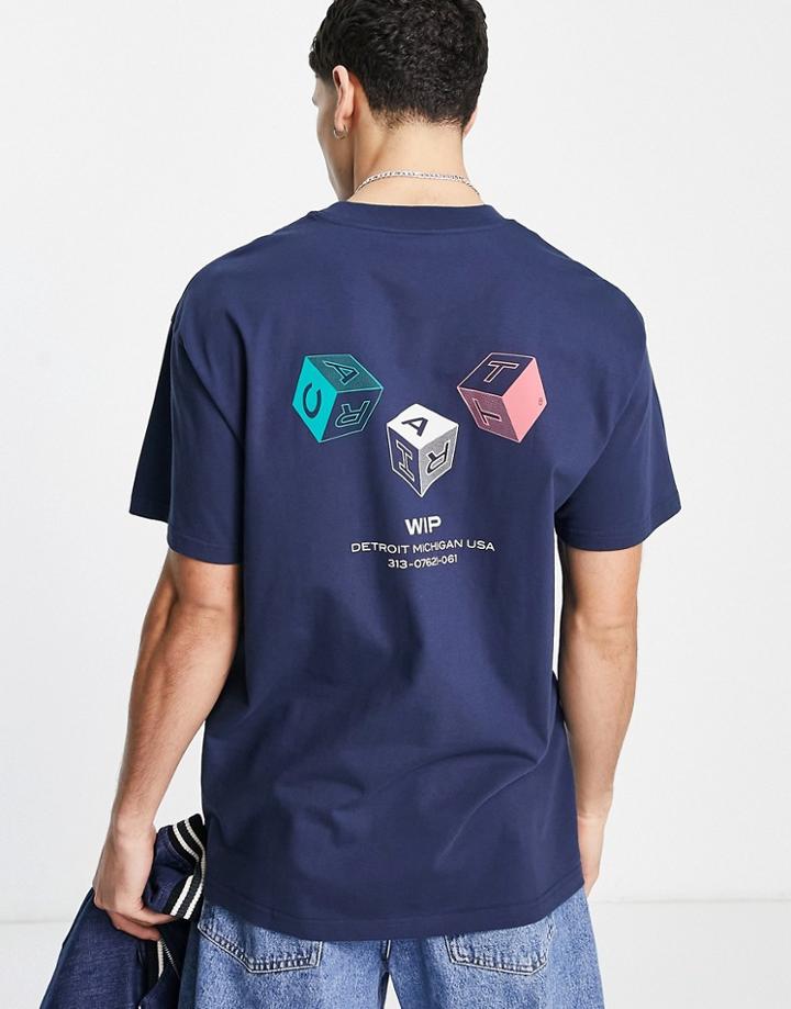 Carhartt Wip Cube Backprint T-shirt In Navy