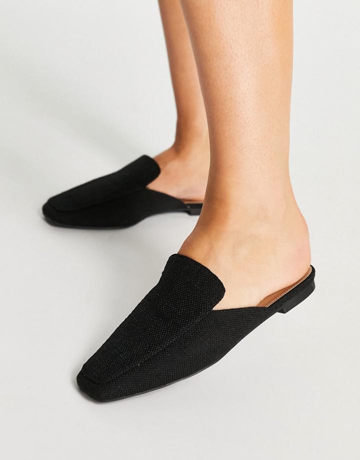 Asos Design Maria Square Toe Mules In Black